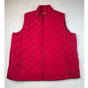 Hawke & Co Men’s XL Red Quilted Performance Vest Full Zip Outdoor Layer Insulate